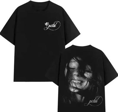 Petal Smiling Girl Vintage Photo Graphic T Shirt