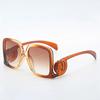 Monture Vintage Carrée Large Lunettes de Soleil Femme Style Rétro Anti-Reflet Accessoire Tendance Branches Gyro Rond