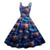 Dámské sexy šaty s potiskem Halloweenu, odhalující ramena, punkový vintage styl