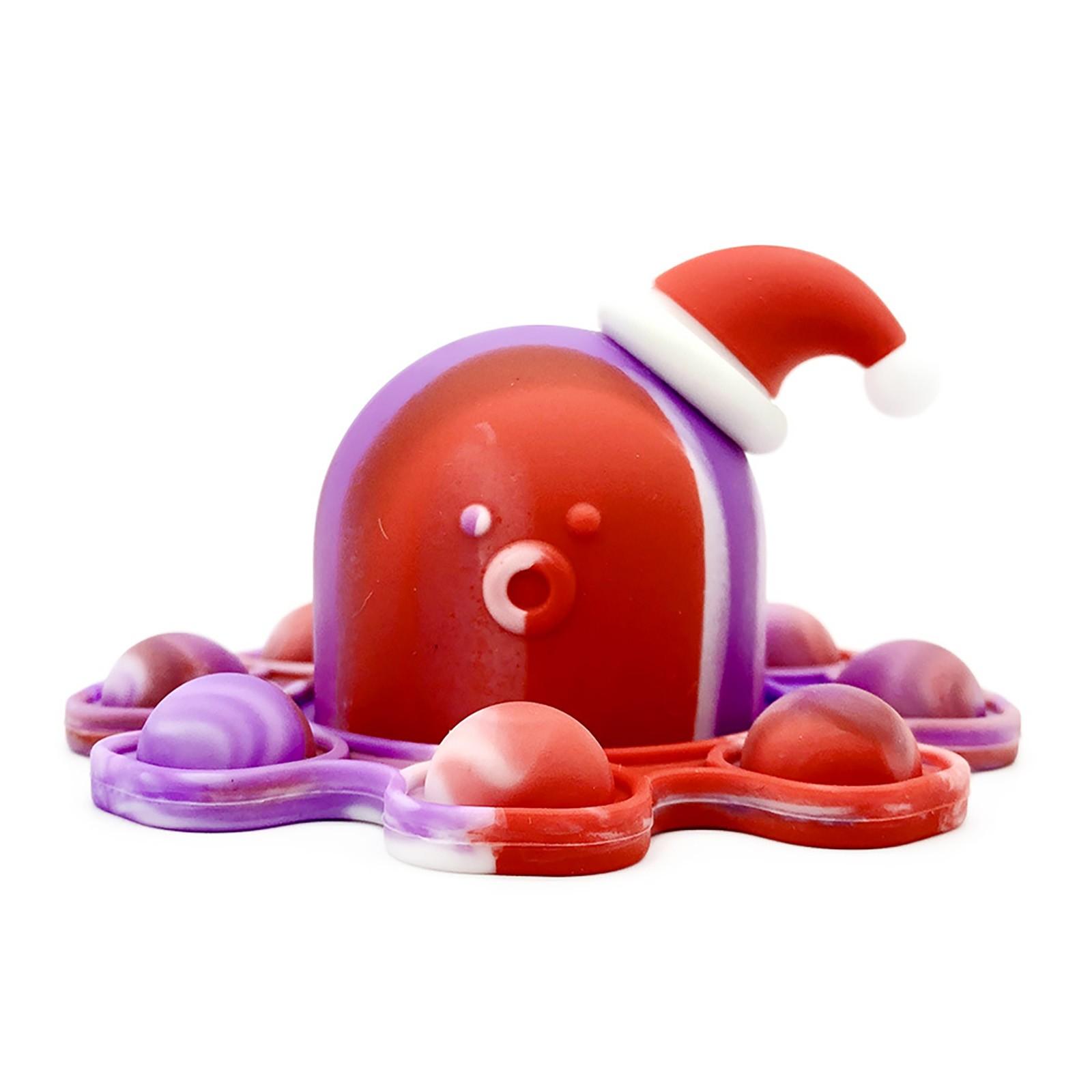 

Игрушки, Рождественские перекидные двусторонние осьминоговые куклы, брелки для снятия стресса, декомпрессионные двухсторонние сенсорные игрушки xmas красный