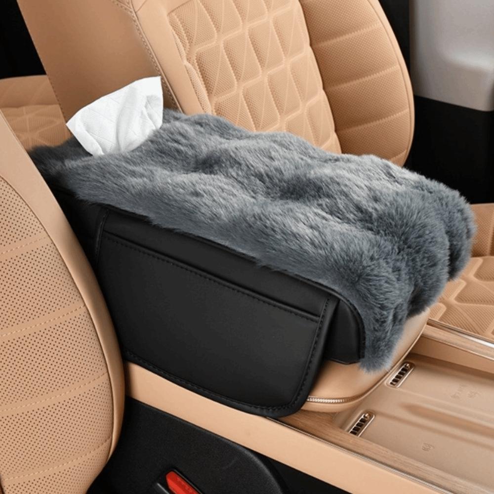 

Plush Universal Car Tissue Box Interior Decor Central Elbow Booster Pad Car Organization серый