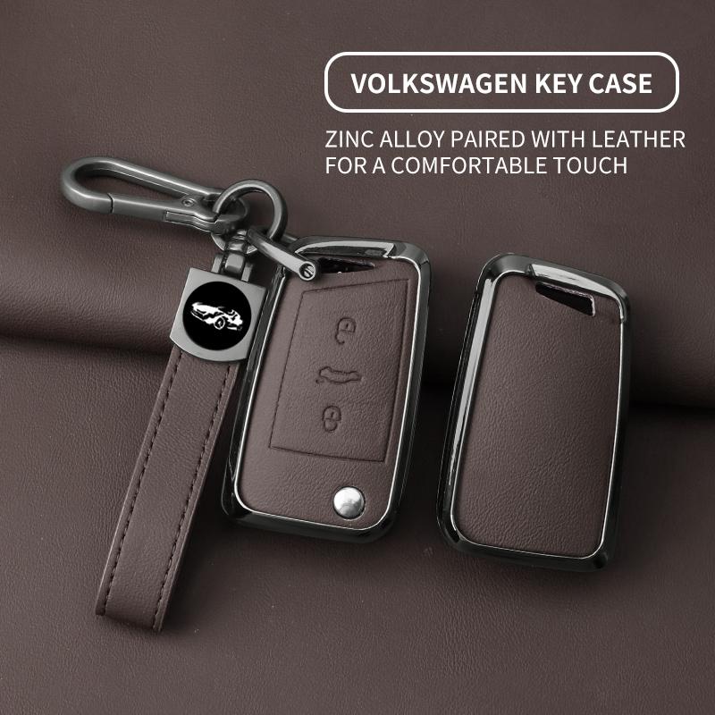 Interior Mouldings Metal Car Key Case Cover Shell For VW Volkswagen Golf 7 MK7 Tiguan MK2 SEAT Ateca Leon FR 2 Ibiza For Skoda O
