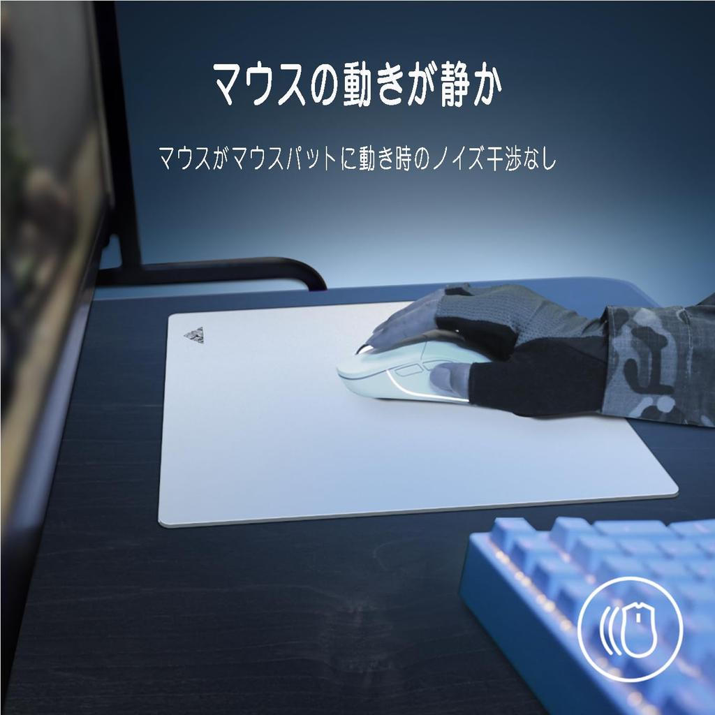 Lovicool Gaming Glass Mouse Pad, Non-Slip, Durable, Tempered Glass for FPS Games and Office Use, 400x450mm, White
