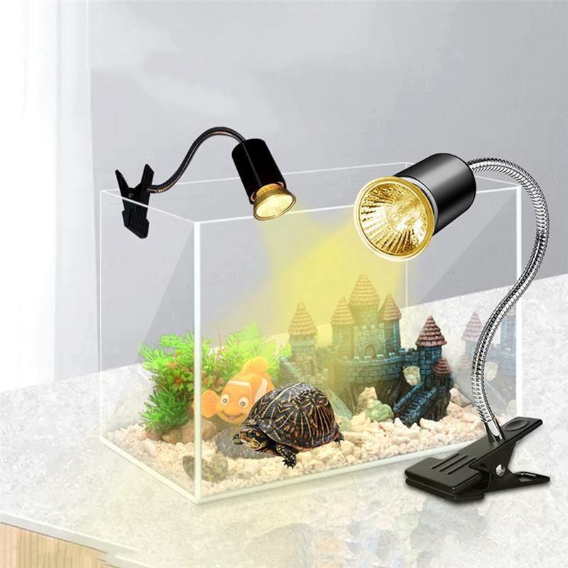 CYCLI-EU PLUG,50W Halogen Bulb Included Reptile Heat Lamp Aquarium Tank Heating Lamps For Tortoise Lizard Snake Terrarium