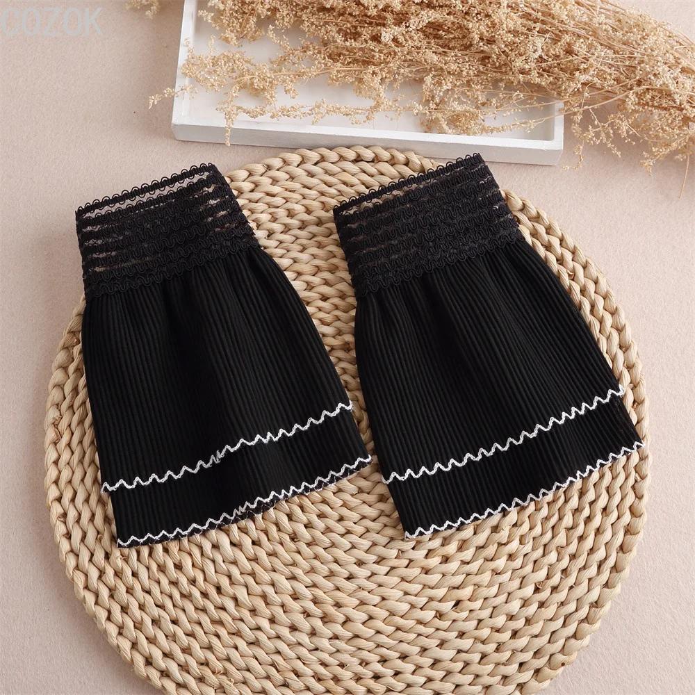 Cross-border Pleated Mesh Lace Sleeves Women's Decorative Cuffs Replacement Fake Sleeves