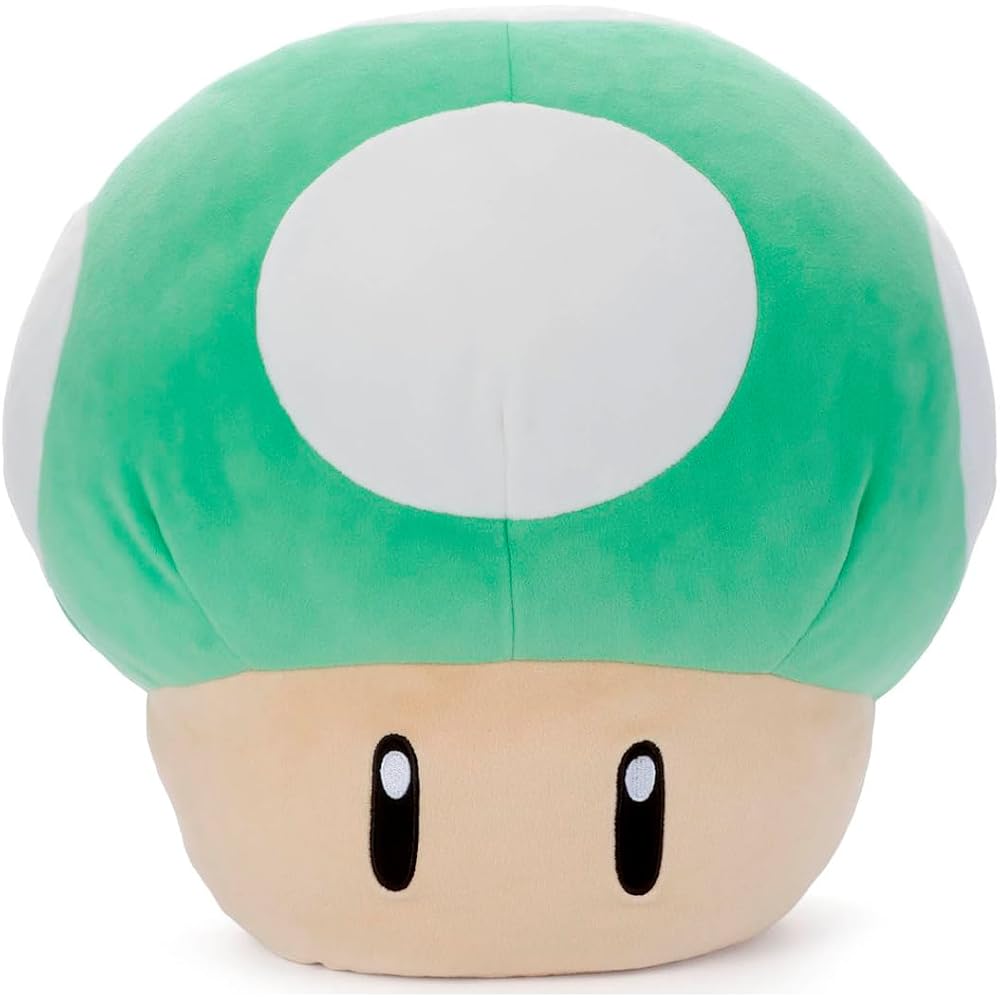 Takara Tomy Arts (TAKARATOMY A.R.T.S) Super Mario Mocchi-GameStyle 1up mushroom plush toy height ...