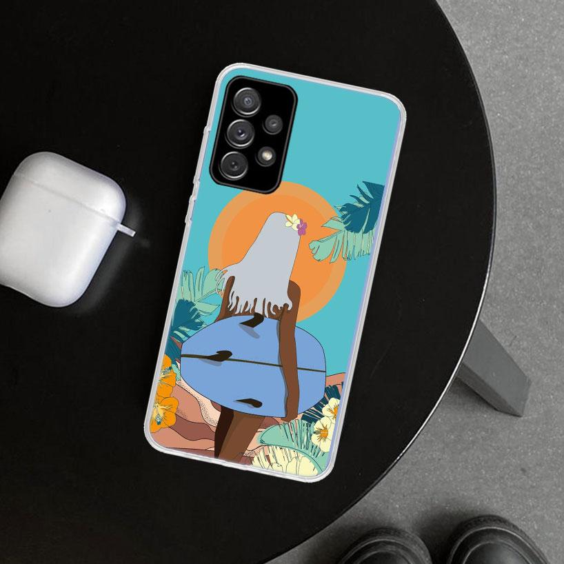 Surf Board Aesthetic Phone Case for Samsung Galaxy A17 A16 A26 A36 A56 A57 A37 A15 A25 A35 A55 A14 A24 A34 A54 A13 A23 A33 A53 G