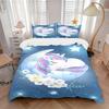 3-teiliges Einhorn-Mond-Bettwäsche-Set, Weiche Polyester-Daunendecke und Kissenbezüge, Heimdekoration für alle Jahreszeiten(Kein Einsatz) S0819104
