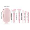 5Pcs Cute Compact Makeup Brush Set With Case Premium Brush for Flawless Foundation, Blush, Eyeshadow Application Beauty Tools