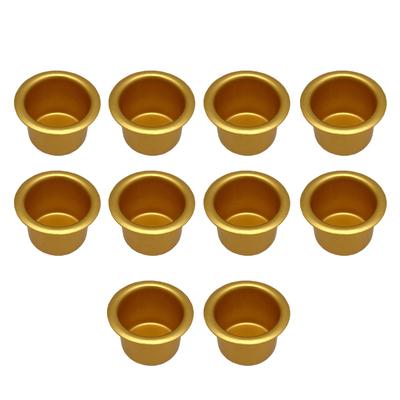 10PC Candles Container Round Candle Cup Gold Silver Metal Candle Cups Reusable