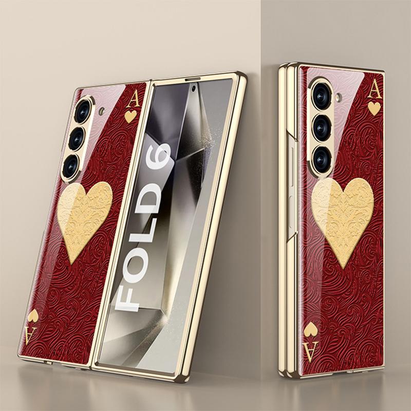 Nou pentru Samsung Galaxy Zfold6 5g Husă Telefon Pictură Creativă Hd Sticlă Securizată Lux Ușor Orificiu de Precizie Husă Protecție la Cădere