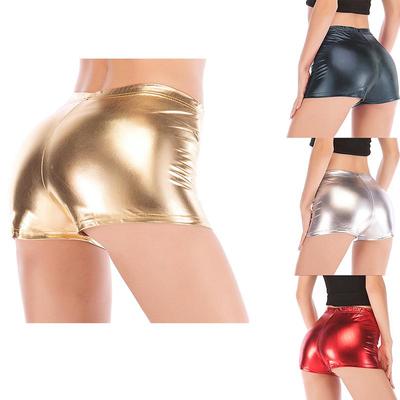 Dehnbare glänzende Lackleder-Unterteile für Damen und Mädchen, Shorts, Nachtclub-Performance-Kleidung