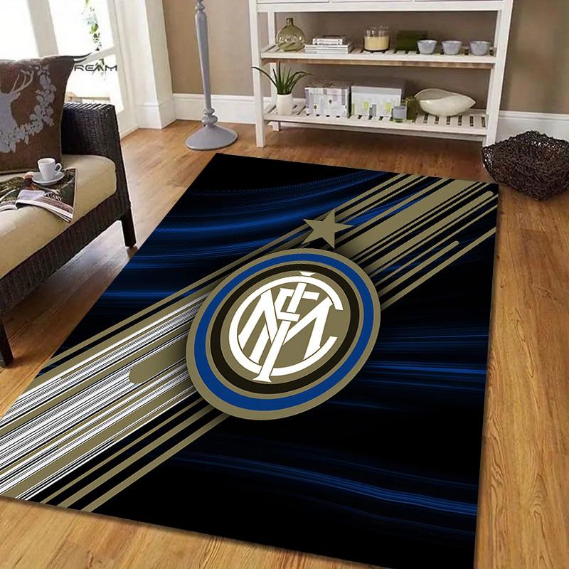 Football Club Internazionale Milano3 Flannel Pattern Square Carpet,Area Rug,Carpet Rug for Living Room Bedroom Sofa Playroom Decor,Non-slip Floor Mat