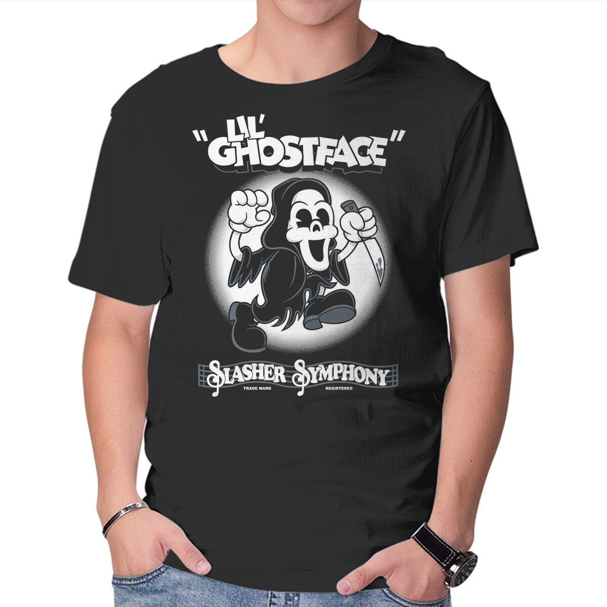 Unisex Crew Neck T-Shirt Lil Ghostface Graphic Short Sleeve Casual Tee XXL