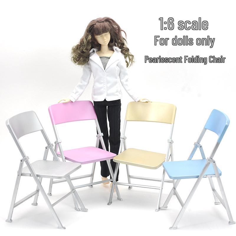 1/6 Scale Colorful Folding Plastic Chair for Doll or Soldier Models