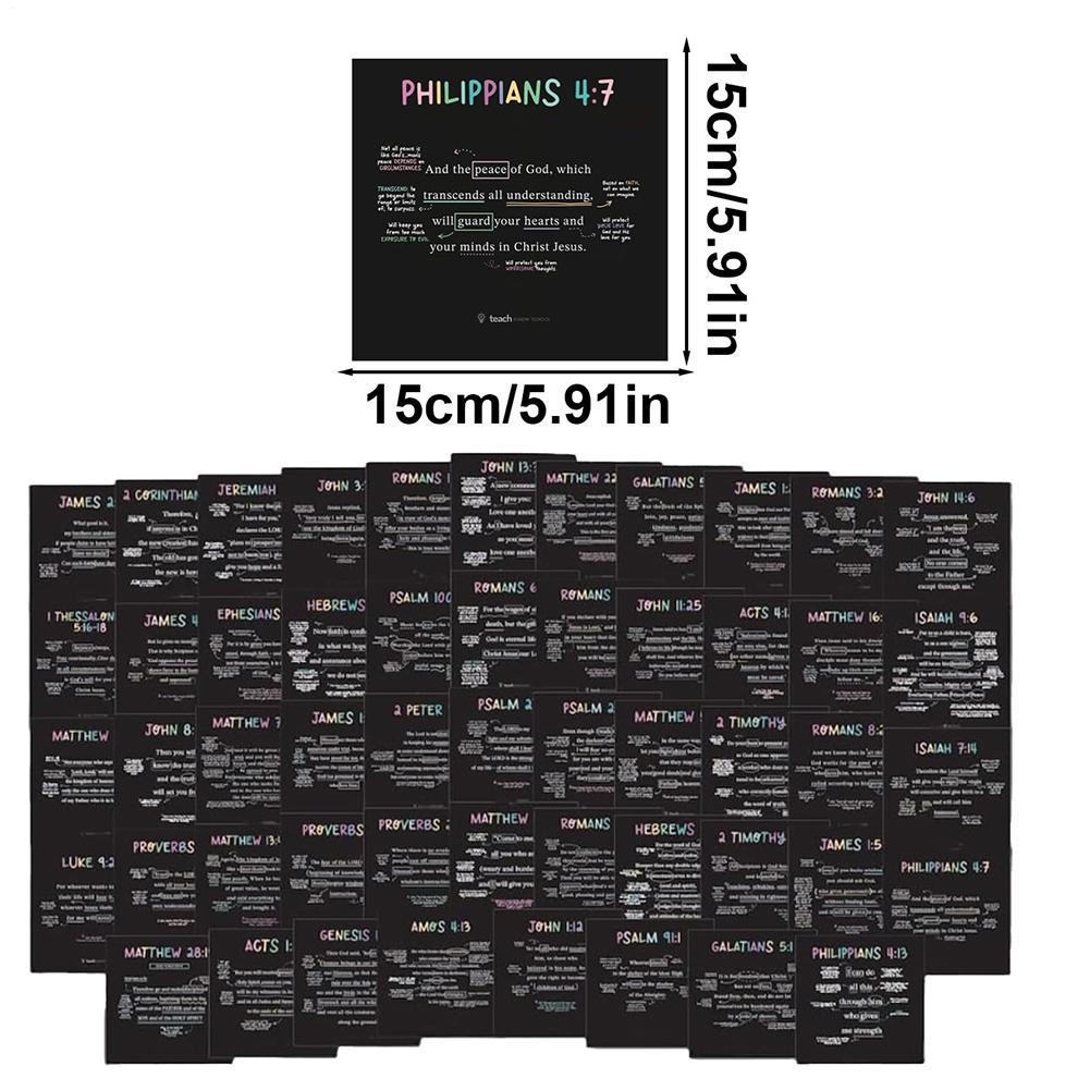 52Pcs Scripture Cards Prayer Cards Decorative Inspirational Cards Motivational Scripture Positivity Card Bible Study Supplies