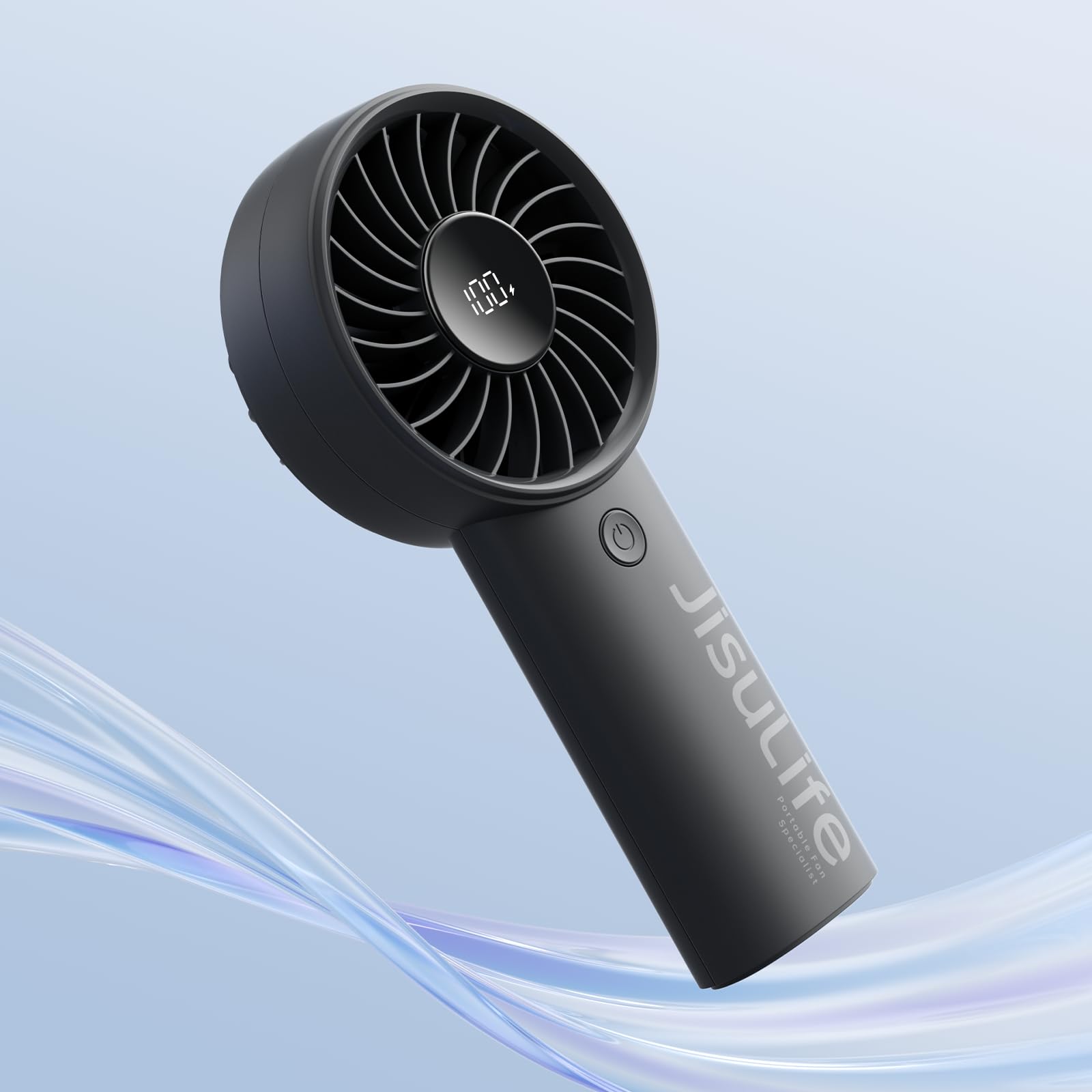 

JISULIFE Handheld Fan Speed Quiet USB 3600mAh Up to 13 Hours of LED Battery Level Heatstroke Heat Ideal for and Fireworks Instruction Manual Included чорний