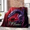 Purple Dragon Flower Customize Your Name Blanket Used For Chair Office Sofa Bed Camping Soft And Warm Giving Friends And Relatives Birthday Graduation