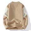 Cozy Up Męski Sweter Jesienny Rękaw Colorblock Pasiasty Dzianinowy Sweter Pulower