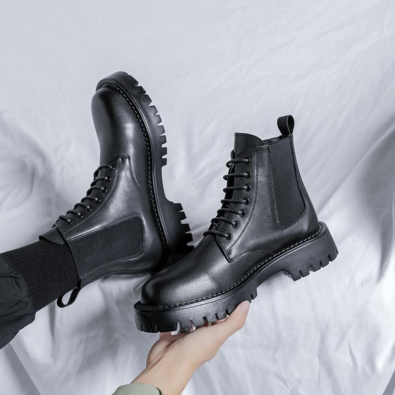 Business Thick Soled Men's Boots Trendy Classic Versatile Styles Leisure and Fashion Party Adult Office Outdoor Motorcycle Shoes