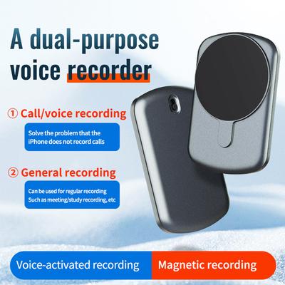 Magnetic Digital Voice Recorder Professional Voice Activated Sound Dictaphone Mini Record Device Support For Ios Android Systems