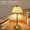Kristall Retro Tischlampe Wiederaufladbar Touch-Schalter Sensor Schreibtischleuchte 3 Farben Dimmbar Für Schlafzimmer Hotel Restaurant Dekor Beleuchtung
