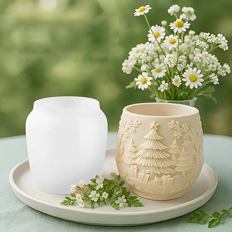 Large Christmas Silicone Mold, Suitable For Making Flower Pots, Candles, Storage Boxes - Non-sticky Soft Reusable DIY Mold