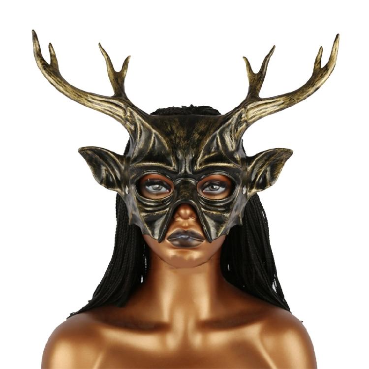 Masquerade Mask Reindeer Horn Mask Party Mask Animal Mask Halloween Mask Mardi Gras Mask Carnivals Mask