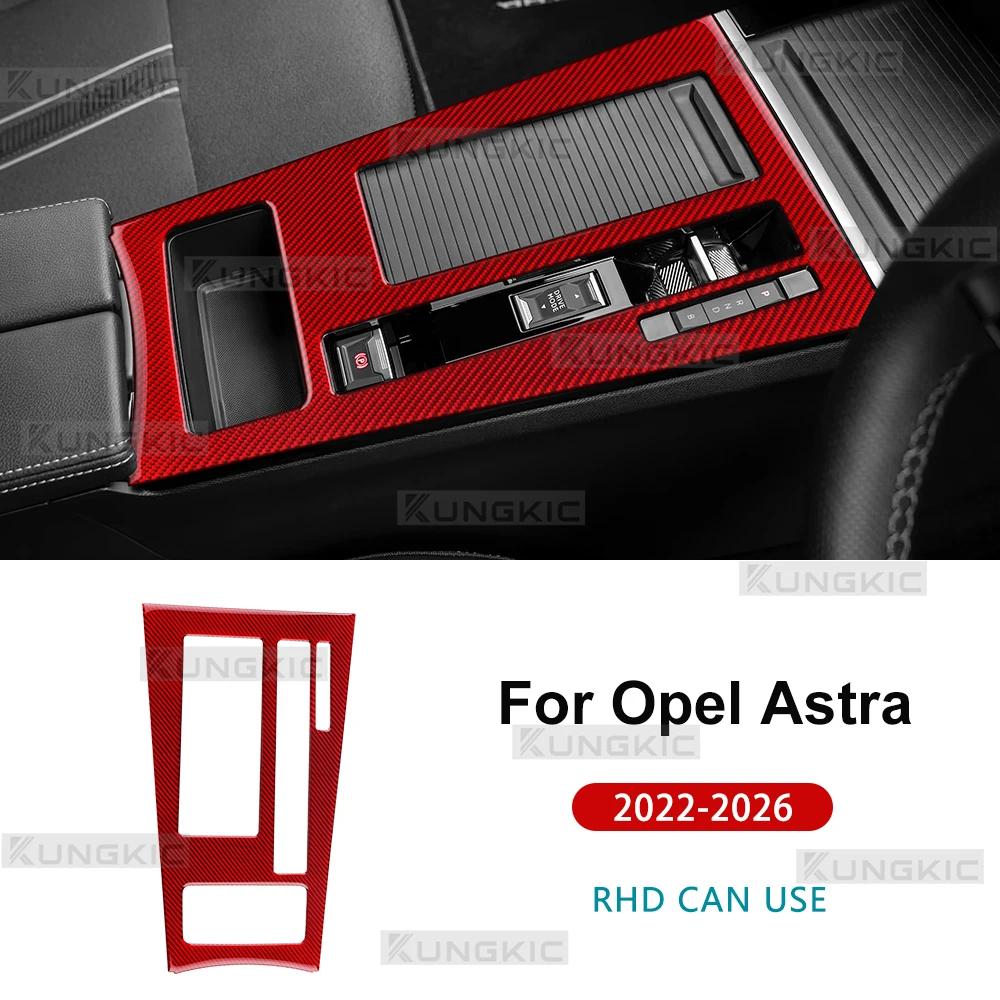 Carbon Fiber Gear Shift Collar for Opel Astra 2022-2026 Automatic LHD RHD Interior Trim For RHD Red Carbon чёрный
