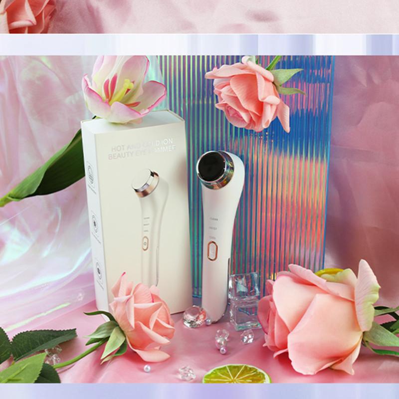 Heizbare Eiskompresse für die Augenschönheit, Haushalts-Augenmassagegerät mit Ionenvibration zur Entfernung von Ödemen und Tränensäcken, Augenschönheitsgerät