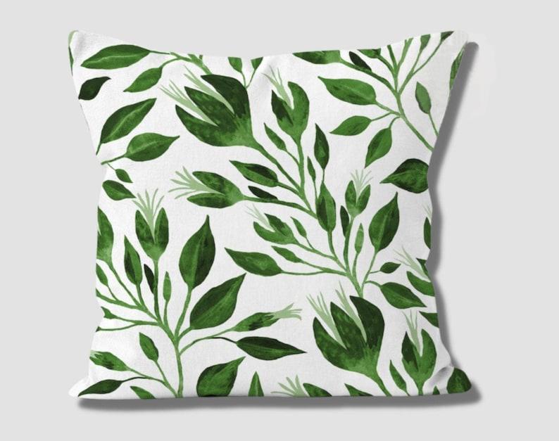 Home Decor Exotic Green Leaf Pattern Digital Printed Pattern Cushion Cover Suitable For Sofa Bedroom Car Pillow Cover