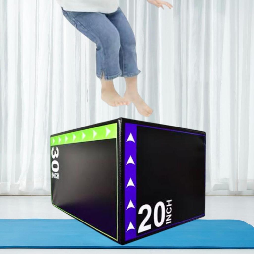 Plyometric Jump Box Equipment Portable Plyo for Exercise Fitness Workout 40cmx50cmx60cm