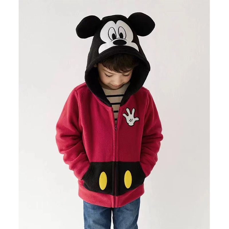 Children's Fleece Autumn and Winter Hooded Cartoon Jacket