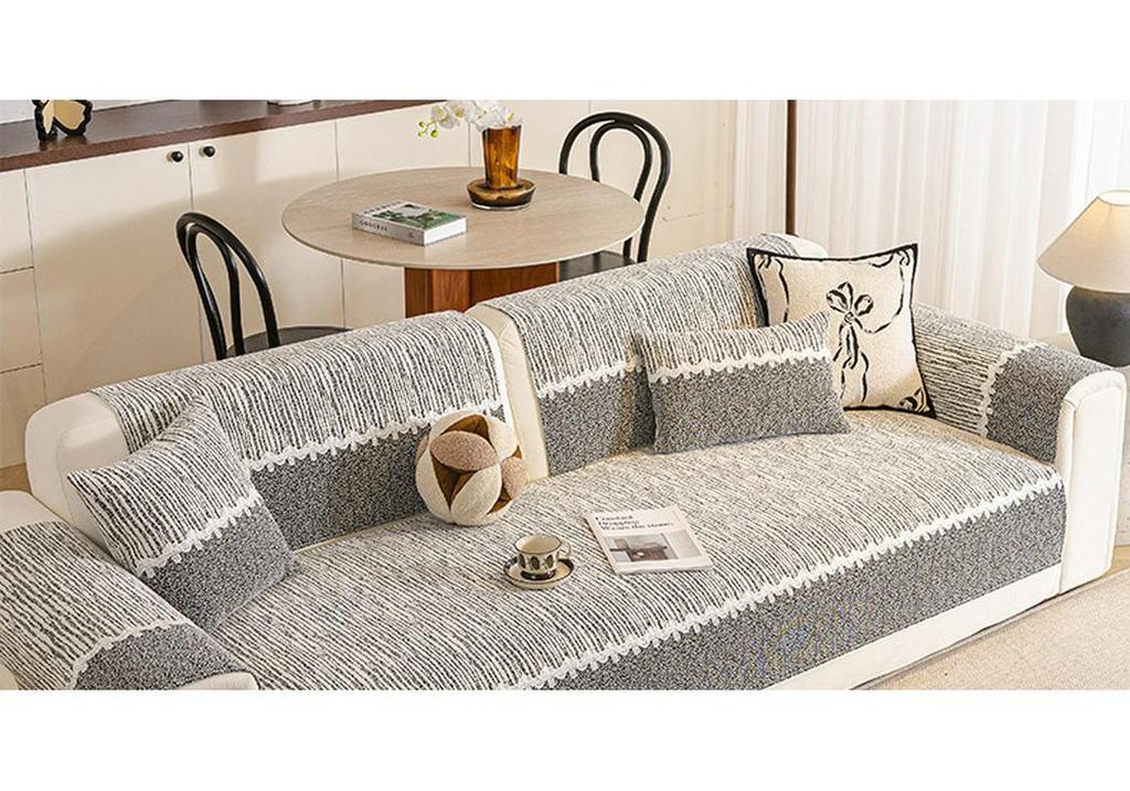 Chenille Non-Slip Sofa Cushion: Dirt & Cat Scratch Resistant, Minimalist Light Luxury, All-Season Universal Cover.