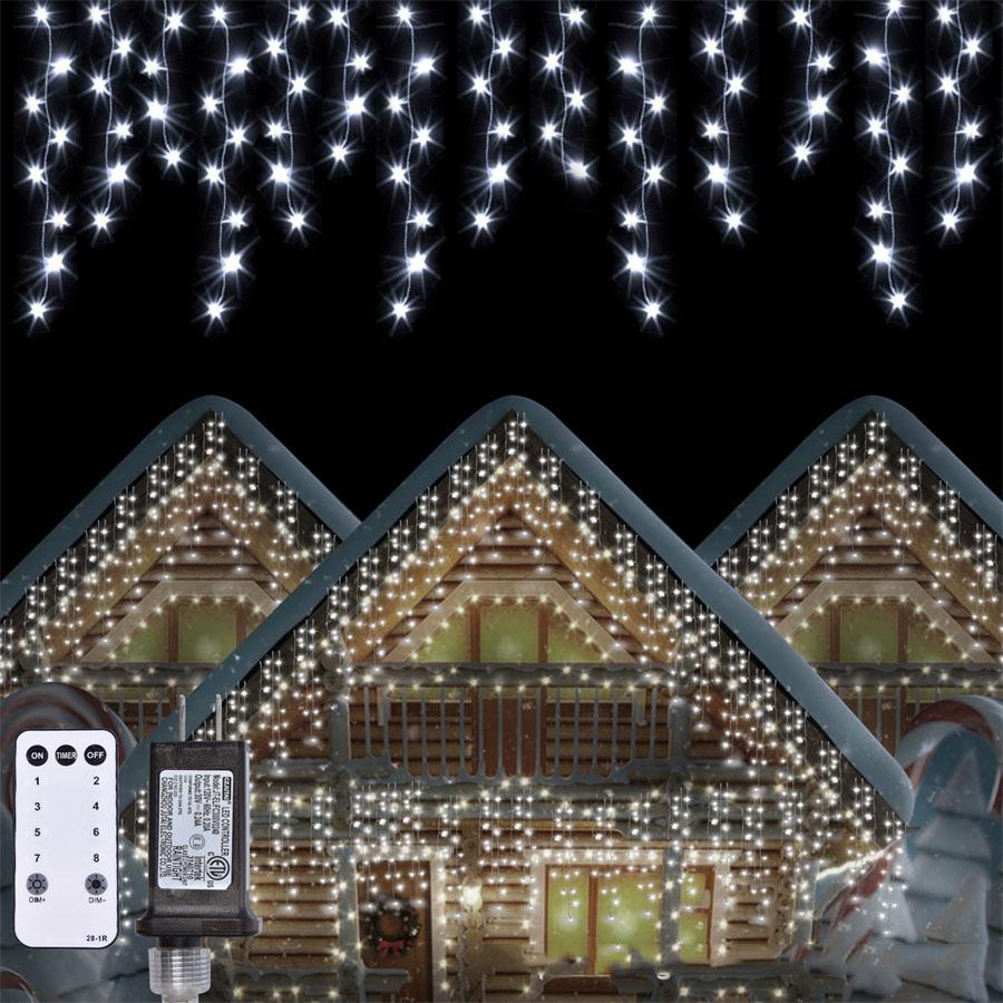 300 LED Purple Halloween Icicle Light Outdoor 9M Purple Icicle Light Outdoor Christmas Icicle Light DC30V for Holiday Decor