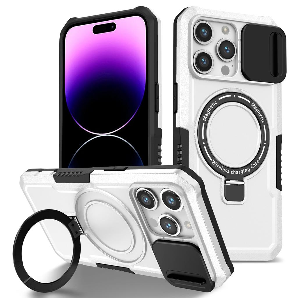 For iPhone 14 Pro Max Case Lens Protection Kickstand Magnetic Phone Cover