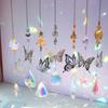 7Pcs Coloured Crystal Suncatcher Hanging Light Collection Pendant Wind Chime  Landscape