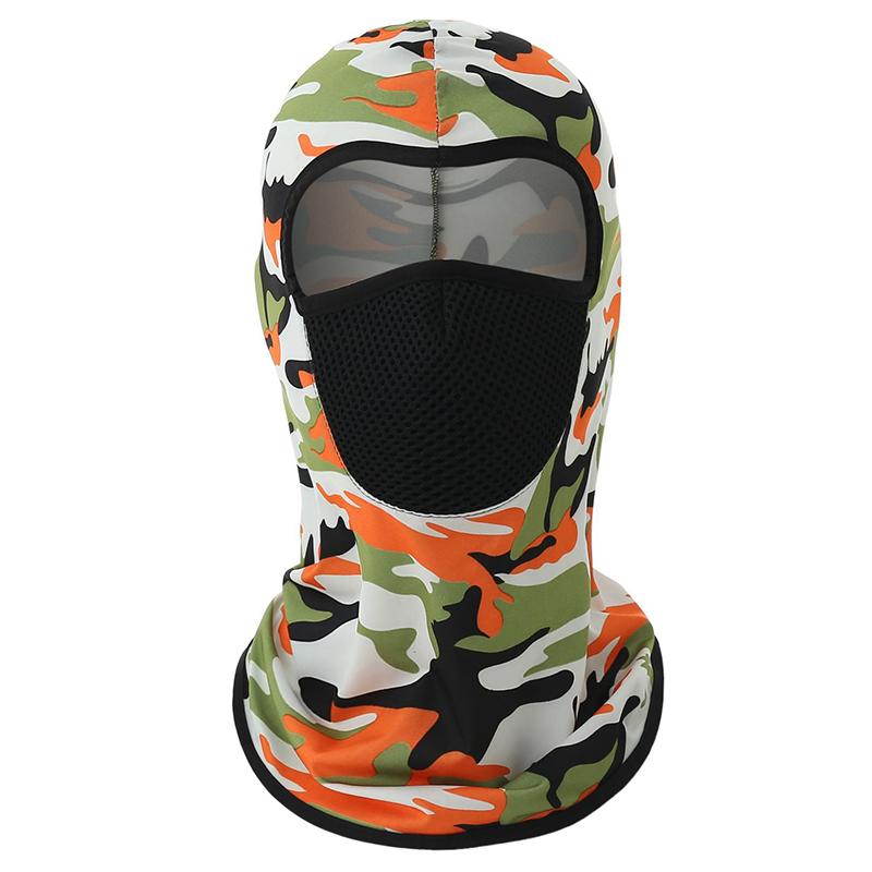 

Mesh Face 1hole Mask Winter Warm Hat Balaclava Hood Cycling Tactical Sport Cover Orange Camo