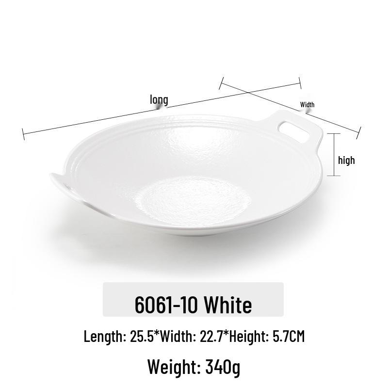 

Kaibaiya Melamine Deep Soup and Stir-fry Plate with Double Ears for Restaurant or Hotel Use