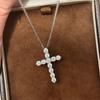 Collane Pendenti a Catena con Croce di Zircone per Donne Gioielli Vintage per Matrimonio Accessori Gioielleria