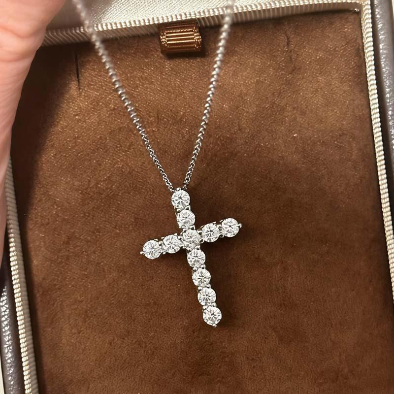 Collane Pendenti a Catena con Croce di Zircone per Donne Gioielli Vintage per Matrimonio Accessori Gioielleria