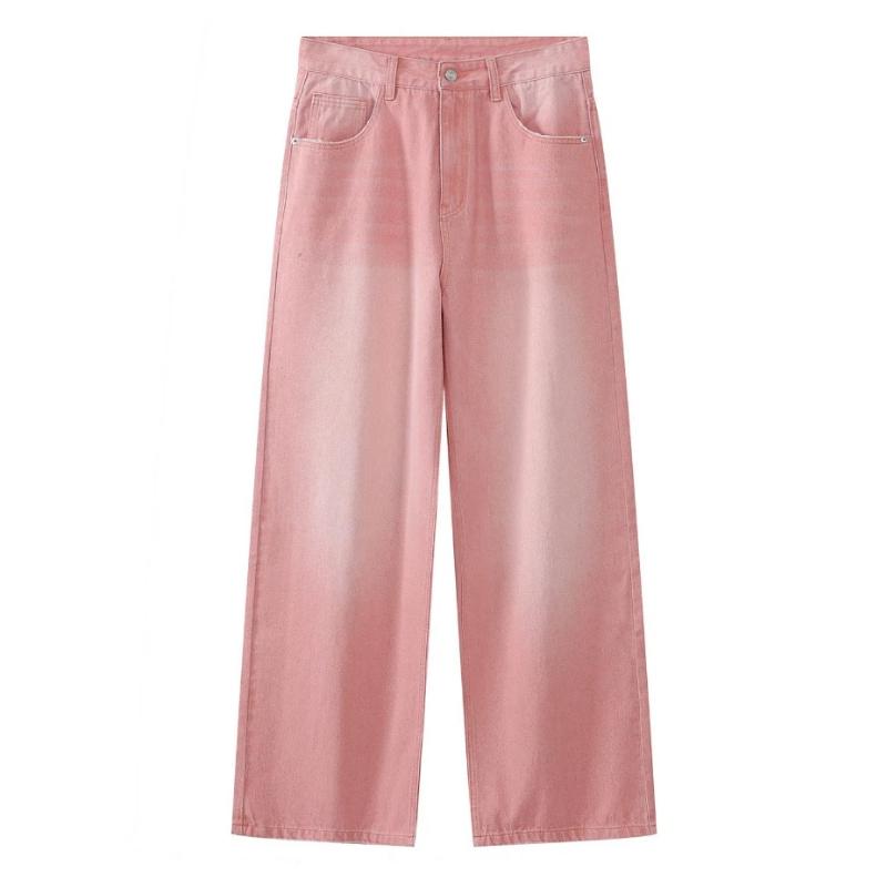 New Spring Denim Pants Men and Women High Quality Men's Denim Pants Jeans Retro Gradient Color Wide Leg Pant Men