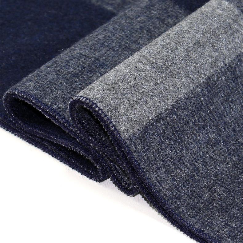 Light Man Striped Scarf Men's Winter Warm Wool Brushed Scarf