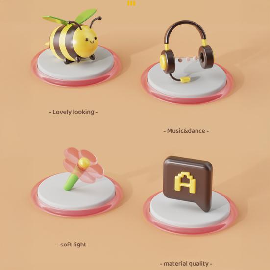 Electric Singing Dancing Bee Toy with LED Light Music Kids Walking Bee