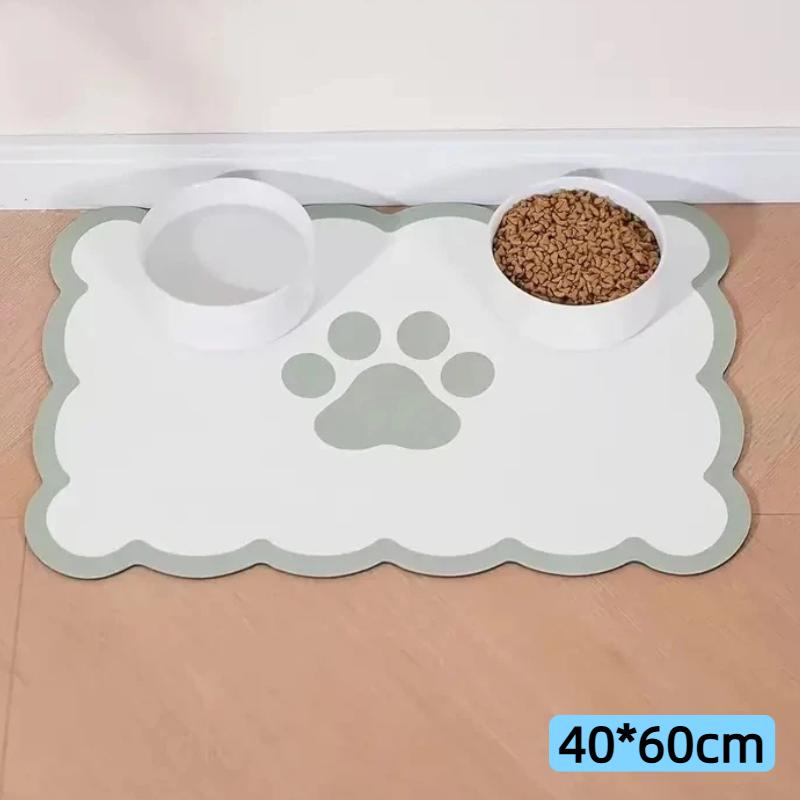 Waterproof Non Slip Pet Feeding Mat Absorbent Wavy Edge Easy Clean Pad for Cats Puppy Pet Feeding Supplies