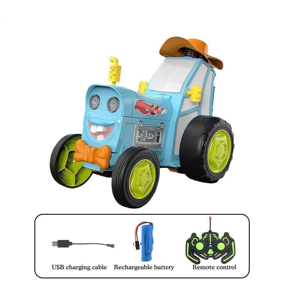 

Игрушка Машинка на радиоуправлении Поезд Прыгающая машина Танцующая машина для трюков Перезаряжаемая со светом и музыкой Jumping Car - Blue