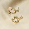1Pair Hollow Wreath Flower Earrings For Women  Sweet Bee Stud Earring Girl Wedding Party Jewelry