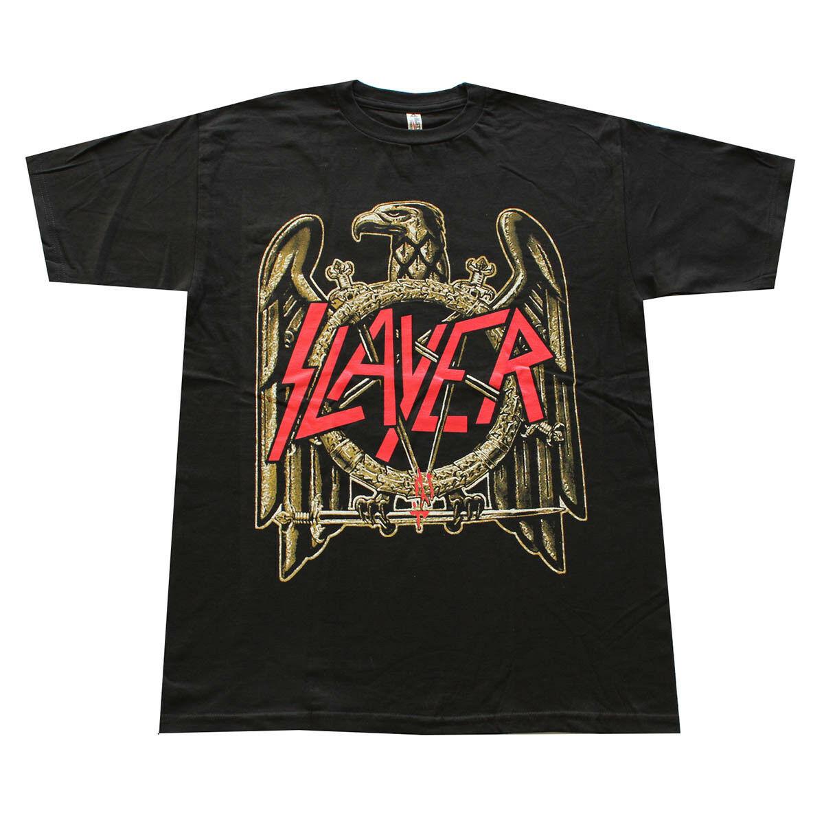 

Slayer Metal Band Графический T Рубашки Eagle Мужчины T Рубашка Мужская Cool T -Shirt Белый Случайный Топы Ти Рубашка Homme
