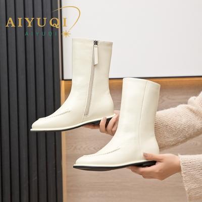 Women Ankle Boots Genuine Leather Short Boots Women Flat Winter Fashion Women Knight Boots