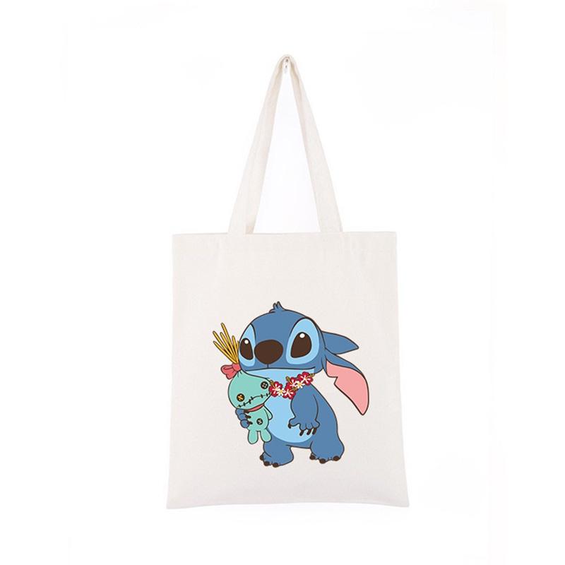 Cute And Spacious Cartoon Canvas Shoulder Bag For Daily Shopping